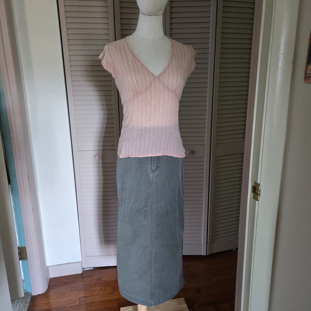 Rafaella Olive Ankle Length Cotton Skirt Size 4
